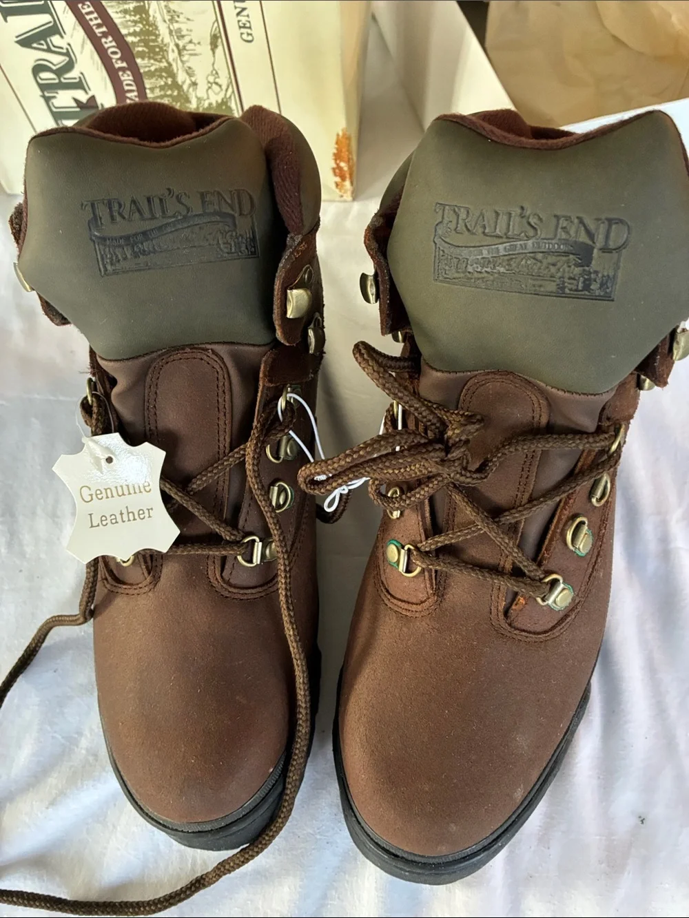 Vintage Trail End Men's Brown Genuine Leather Hiking Boots